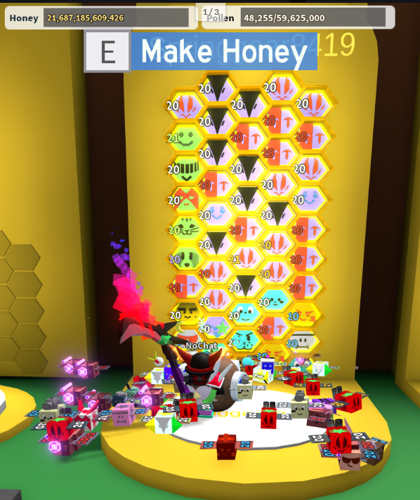 Bee Swarm Simulator | 50 Bees + 46 Types + All Gifteds + lv. 20-21 Hive | Red Hive | Dark Scythe+Tide Popper | 4.6Qd Total Honey + 21T Honey + Good Amulets + All GP's | Unverified