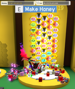 Bee Swarm Simulator | 50 Bees + 46 Types + All Gifteds + lv. 20-21 Hive | Red Hive | Dark Scythe+Tide Popper | 4.6Qd Total Honey + 21T Honey + Good Amulets + All GP's | Unverified thumbnail 1